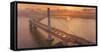 Oakland Glow - Oakland East Bay Bridge, San Francisco Bay-Vincent James-Framed Stretched Canvas