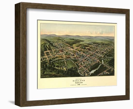 Oakland, Maryland - Panoramic Map-Lantern Press-Framed Art Print