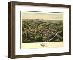 Oakland, Maryland - Panoramic Map-Lantern Press-Framed Art Print