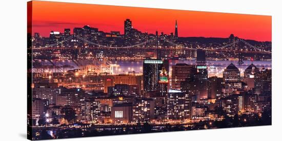 Oakland SF Twilight-Greg Linhares-Stretched Canvas