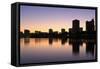 Oakland Skyline and Lake Merritt, Oakland, California, United States of America, North America-Richard Cummins-Framed Stretched Canvas