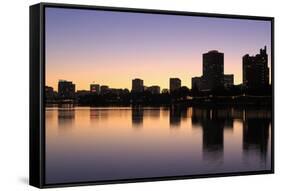 Oakland Skyline and Lake Merritt, Oakland, California, United States of America, North America-Richard Cummins-Framed Stretched Canvas