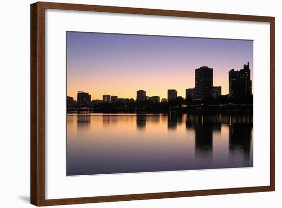 Oakland Skyline and Lake Merritt, Oakland, California, United States of America, North America-Richard Cummins-Framed Photographic Print