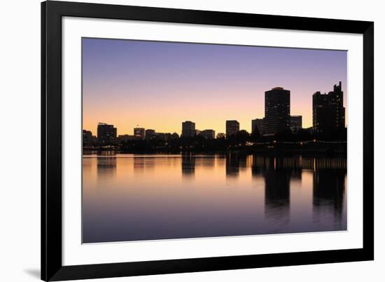 Oakland Skyline and Lake Merritt, Oakland, California, United States of America, North America-Richard Cummins-Framed Photographic Print