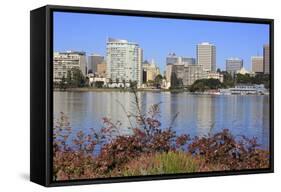 Oakland Skyline and Lake Merritt, Oakland, California, United States of America, North America-Richard Cummins-Framed Stretched Canvas