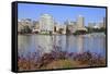 Oakland Skyline and Lake Merritt, Oakland, California, United States of America, North America-Richard Cummins-Framed Stretched Canvas