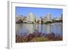 Oakland Skyline and Lake Merritt, Oakland, California, United States of America, North America-Richard Cummins-Framed Photographic Print