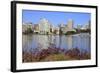 Oakland Skyline and Lake Merritt, Oakland, California, United States of America, North America-Richard Cummins-Framed Photographic Print