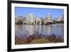 Oakland Skyline and Lake Merritt, Oakland, California, United States of America, North America-Richard Cummins-Framed Photographic Print