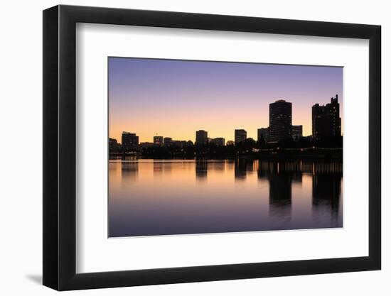 Oakland Skyline and Lake Merritt, Oakland, California, United States of America, North America-Richard Cummins-Framed Photographic Print