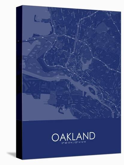 Oakland, United States of America Blue Map-null-Stretched Canvas