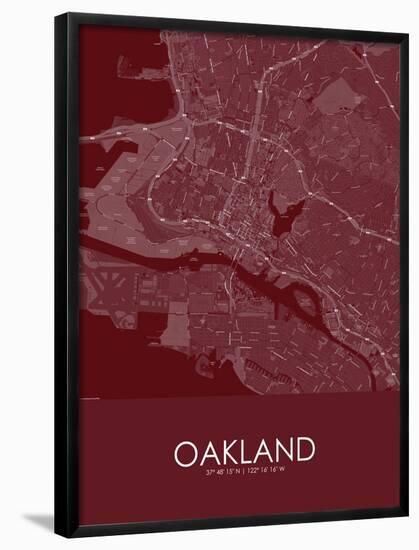 Oakland, United States of America Red Map-null-Framed Poster