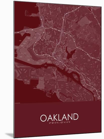 Oakland, United States of America Red Map-null-Mounted Poster