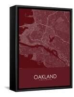 Oakland, United States of America Red Map-null-Framed Stretched Canvas