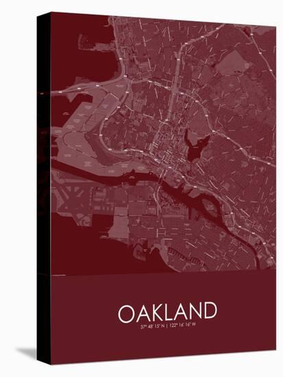 Oakland, United States of America Red Map-null-Stretched Canvas