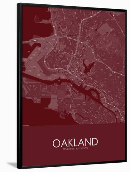 Oakland, United States of America Red Map-null-Framed Poster