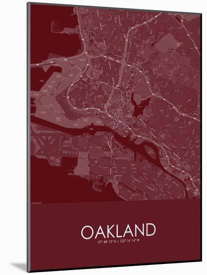 Oakland, United States of America Red Map-null-Mounted Poster