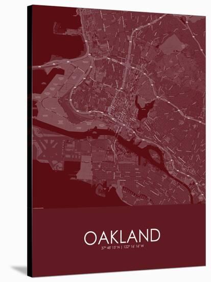 Oakland, United States of America Red Map-null-Stretched Canvas