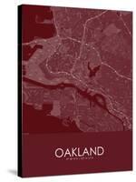 Oakland, United States of America Red Map-null-Stretched Canvas