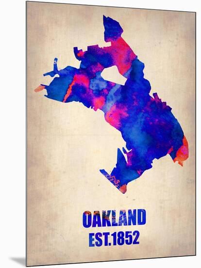 Oakland Watercolor Map-NaxArt-Mounted Art Print