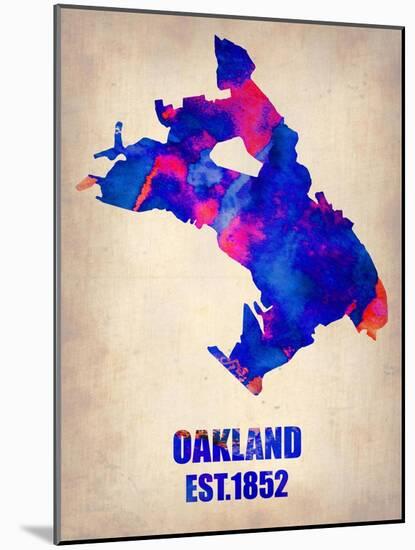 Oakland Watercolor Map-NaxArt-Mounted Art Print