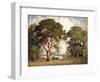 Oaks and Wildflowers-Percy Gray-Framed Art Print