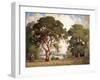 Oaks and Wildflowers-Percy Gray-Framed Art Print