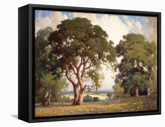 Oaks and Wildflowers-Percy Gray-Framed Stretched Canvas