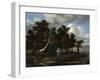 Oaks at a Lake with Water Lilies-Jacob Isaacksz Van Ruisdael-Framed Giclee Print