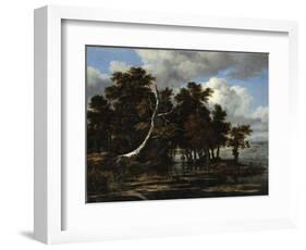 Oaks at a Lake with Water Lilies-Jacob Isaacksz Van Ruisdael-Framed Giclee Print