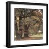 Oaks in the Park of Wechselburg-Eugen Bracht-Framed Art Print