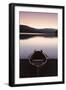 Oar boot on the Schluchsee at sundown, Black Forest, Baden-Wurttemberg, Germany-Markus Lange-Framed Photographic Print