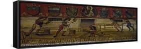 Oar Maker's Workshop in Venice, Painted on Wooden Board, Italy, 18th Century-null-Framed Stretched Canvas
