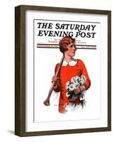 "Oars and Flowers," Saturday Evening Post Cover, September 26, 1925-Charles A. MacLellan-Framed Giclee Print