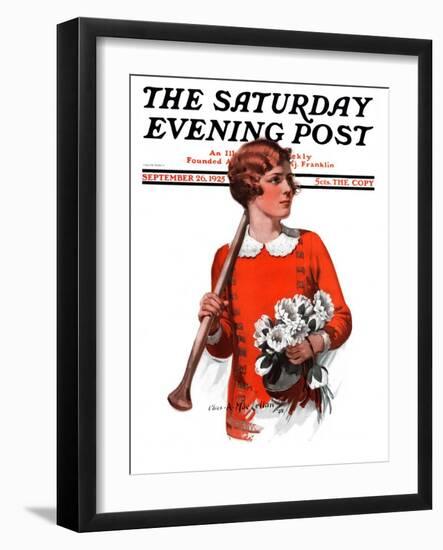 "Oars and Flowers," Saturday Evening Post Cover, September 26, 1925-Charles A. MacLellan-Framed Giclee Print