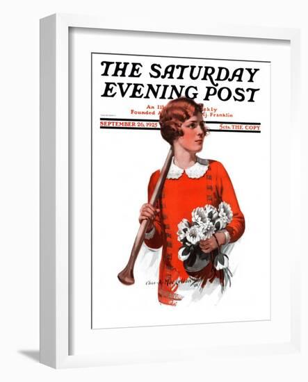 "Oars and Flowers," Saturday Evening Post Cover, September 26, 1925-Charles A. MacLellan-Framed Giclee Print