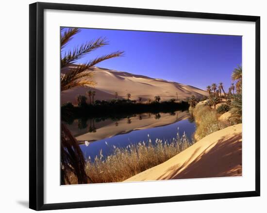 Oasis at Um Al Ma salt lake, Sahara desert, Ubari, Libya-Frans Lemmens-Framed Photographic Print