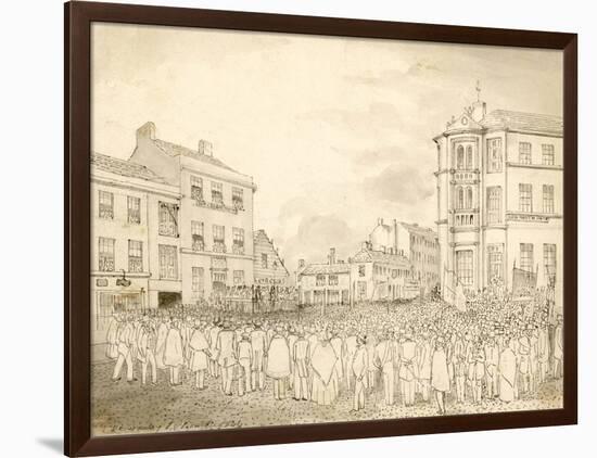 Oastler Speech in Huddersfield 1844-null-Framed Art Print