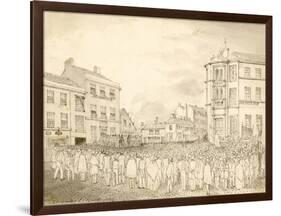 Oastler Speech in Huddersfield 1844-null-Framed Art Print