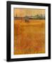 Oat Field with a View of Arles-Vincent van Gogh-Framed Art Print