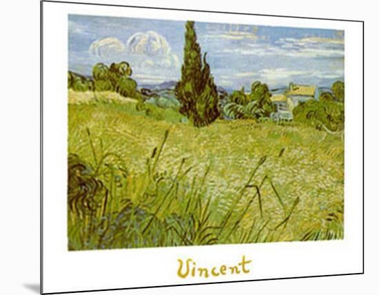 Oat Field with Cypress-Vincent van Gogh-Mounted Art Print