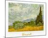 Oat Fields with Cypress-Vincent van Gogh-Mounted Art Print