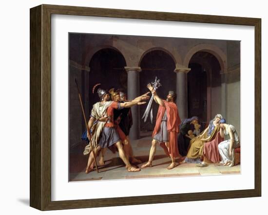 Oath of the Horatii-Jacques-Louis David-Framed Giclee Print