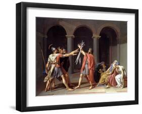 Oath of the Horatii-Jacques-Louis David-Framed Giclee Print