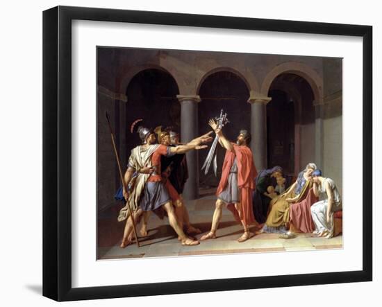 Oath of the Horatii-Jacques-Louis David-Framed Giclee Print