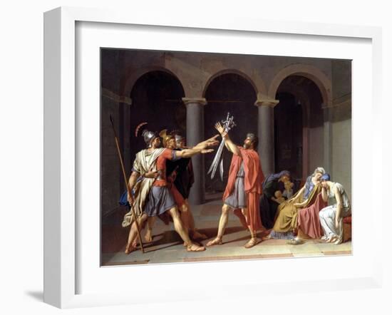 Oath of the Horatii-Jacques-Louis David-Framed Giclee Print