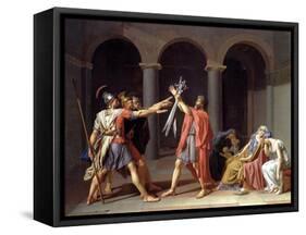 Oath of the Horatii-Jacques-Louis David-Framed Stretched Canvas