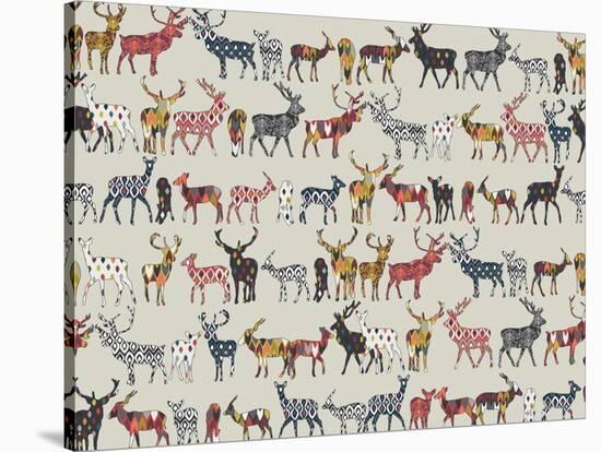 Oatmeal Spice Deer-Sharon Turner-Stretched Canvas