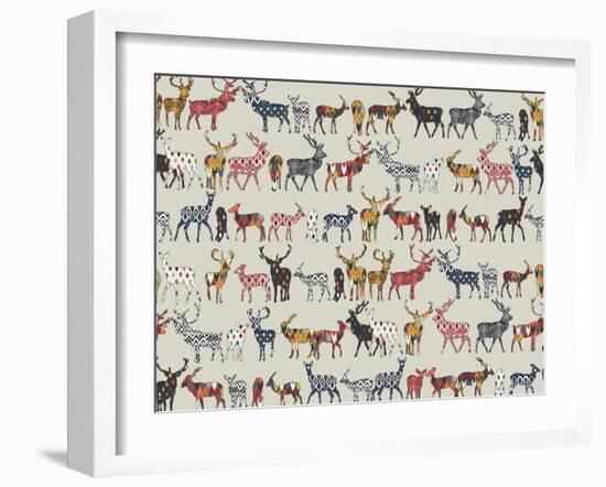 Oatmeal Spice Deer-Sharon Turner-Framed Art Print