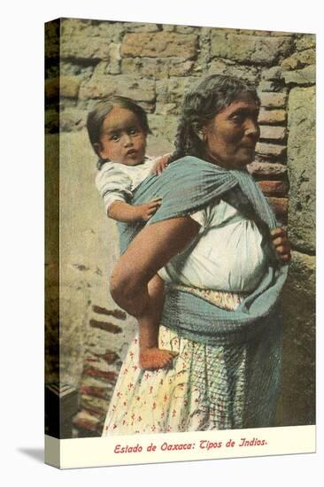 Oaxaca Woman Carrying Baby in Rebozo, Mexico-null-Stretched Canvas